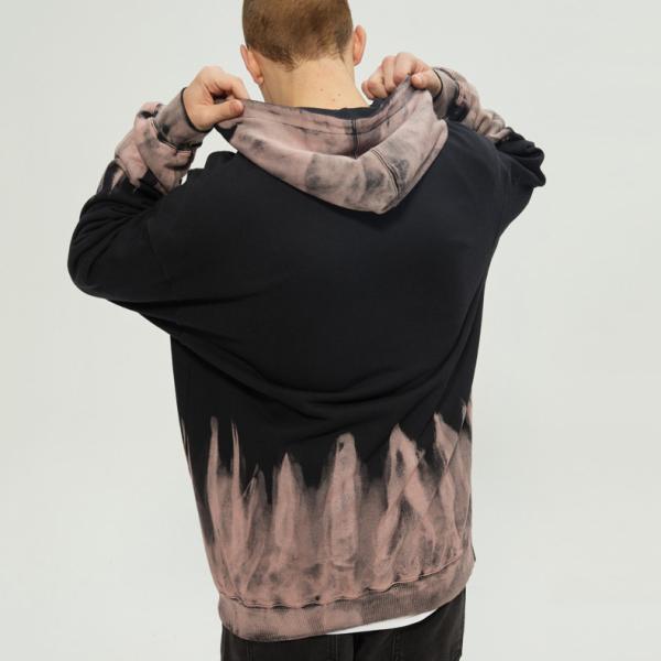 Capuz solto para mulheres Tie Dye Capuz Impresso Graffiti Cor Gradiente Outono Inverno