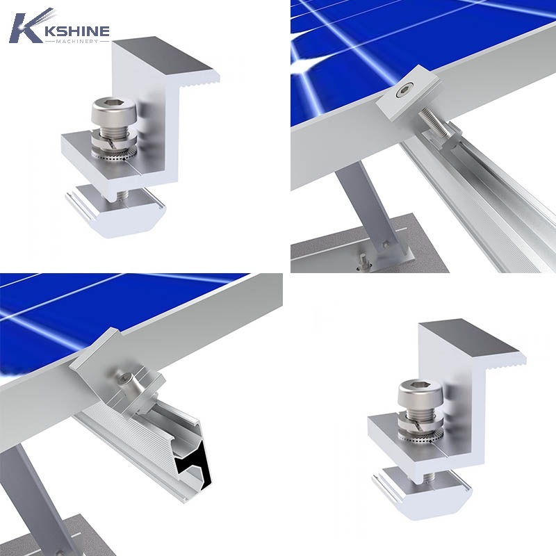 Custom AL6005-T5 Anodized Aluminum Solar Panel Mid Clamp with SUS304 Bolt for Rooftop and Ground PV Module Mounting Systems