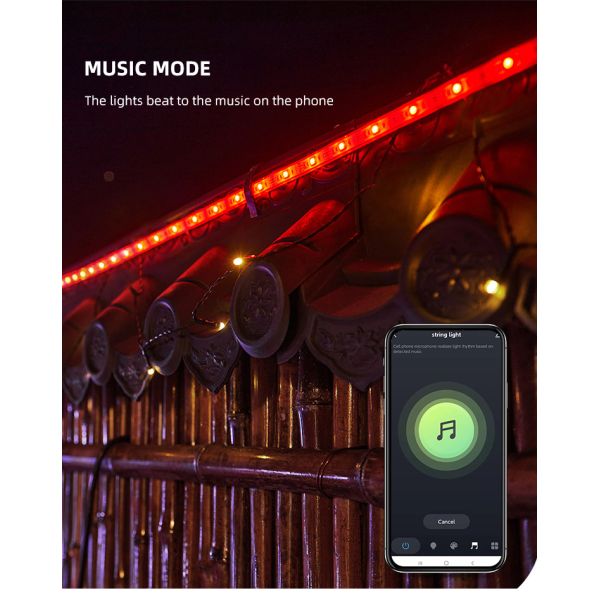 SMD 5050 привело солнечную приведенную в действие музыку спички света RGB Dimmable светов прокладки на открытом воздухе