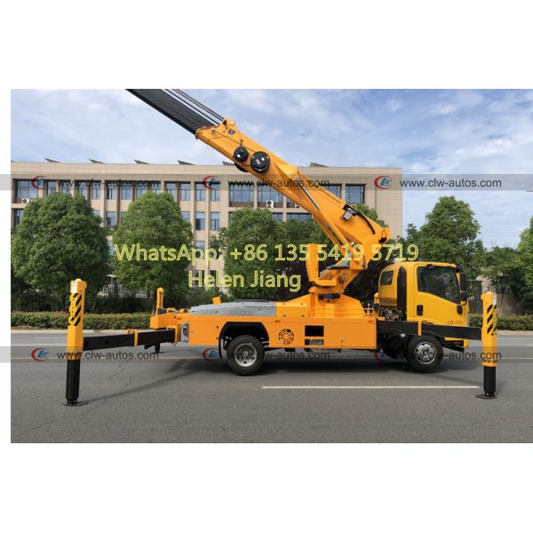 ISUZU 6 катит тележку платформы подъема заграждения 22m гидравлическую выдвигая