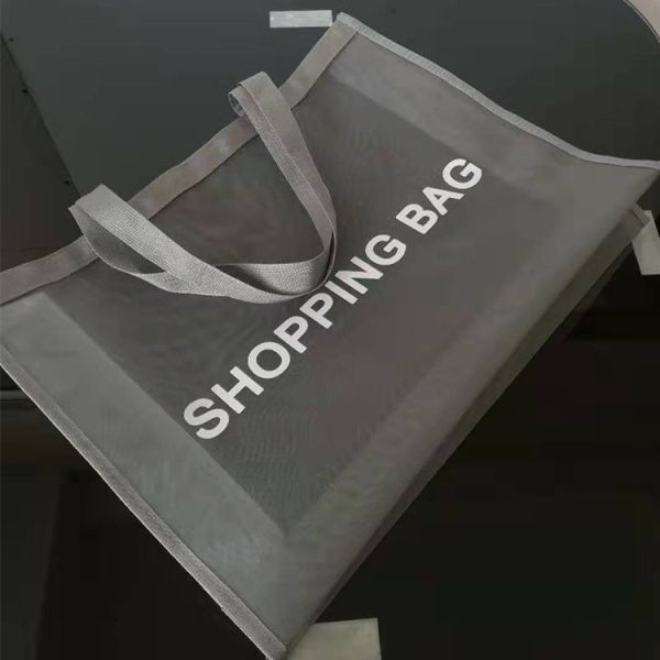With Your Own Logo Promotional Customized Large Capacity Foldable Nylon Mesh Market Shopping Bag For Carry Grocery Pac