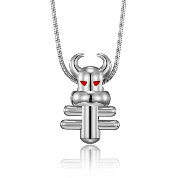 Vente à chaud Décorations florales en forme de mouton Pendentif en fonte Carré Boîte de perles Chaîne de collier pour hommes en acier inoxydable en stock bijoux