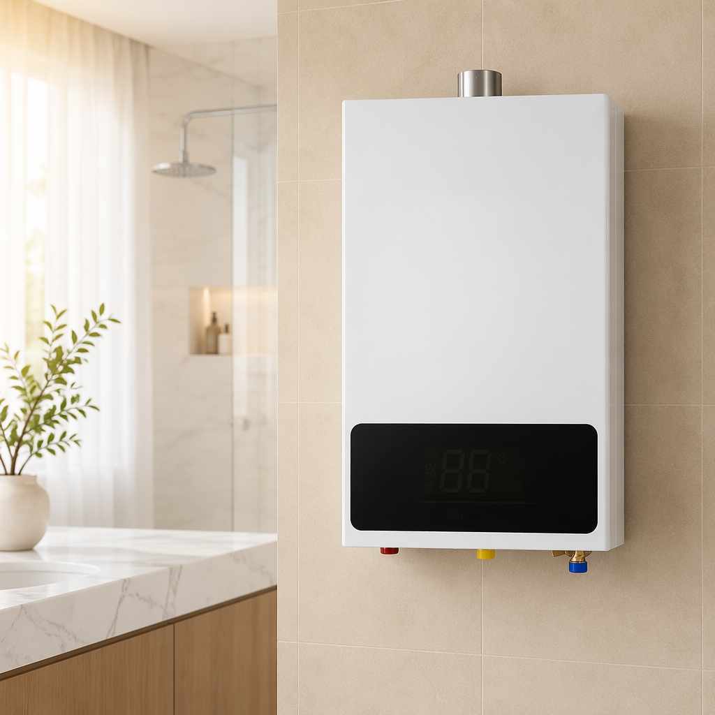 Flue Size 50 MM Forced Exhaust Gas Water Heater IPX2 Waterproof 10 Liters Capacity Commercial Water Heating Equipment