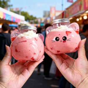 Production en gros d'usine de bouteilles de jus de boisson en forme de cœur de 700 ml avec bouchon à vis