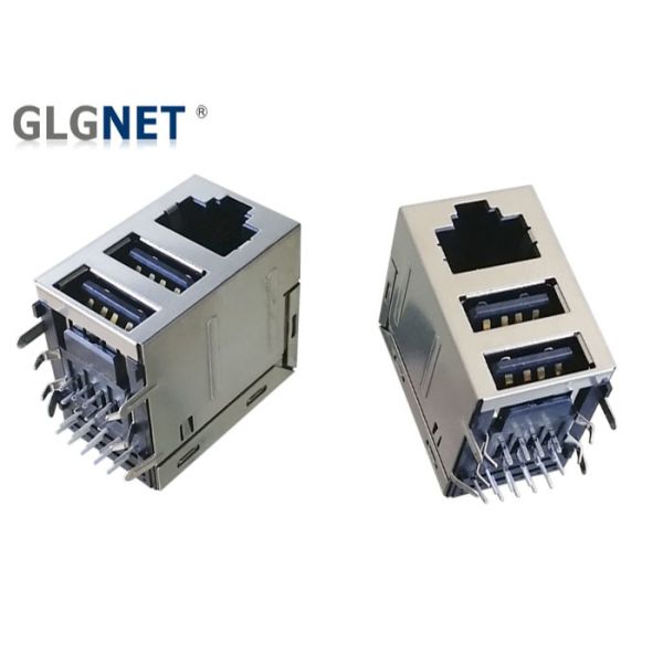 Double USB 2.0 Interface RJ45 Modular Jack 1 Port 480 Mbps Transmission Speed