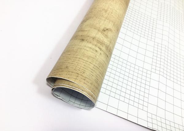 0.20-0.25mm Grasscloth Self Adhesive Wood Grain Wallpaper Waterproof Embossed