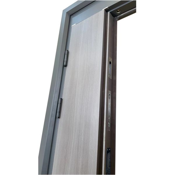 Flat Frame Entrance Door Unfinished Modern Black Steel Entry Door Side Panels