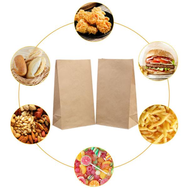 Food Grade Customized Printed Greaseproof Sandwich Hot Dog Packaging Brown or White Takeaway Kraft Paper Bag
