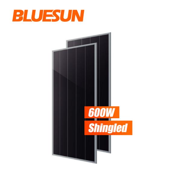Bluesun Solar Panel BSM600PMB6-60SDC 600W Bifacial Double Glass Shingled HJT Mono Solar Panel