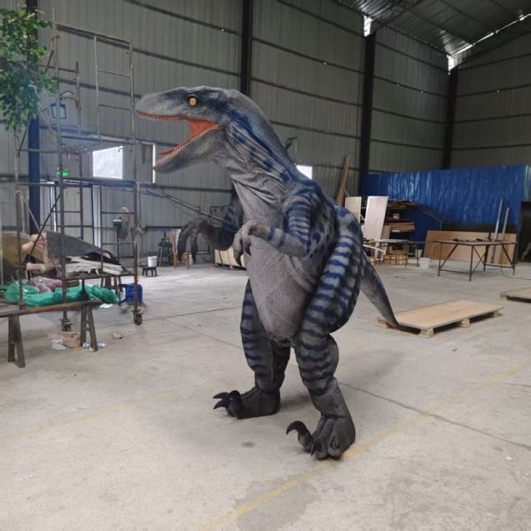 Theme Park Realistic Animatronic Dinosaur Costume Hidden Legs Velociraptor Costume