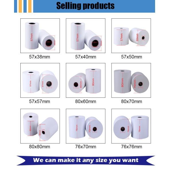 Supermarket White Thermal Paper Rolls with Printed Logo of Excellent Performance
