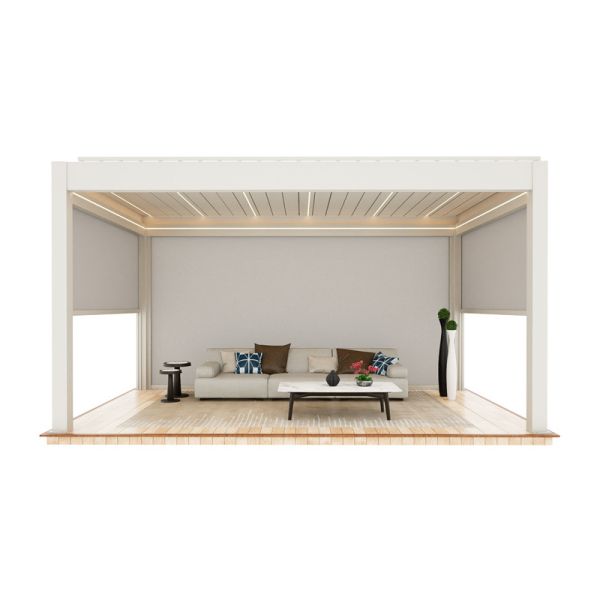 Intelligent outdoor aluminum alloy electric louver gazebo courtyard garden courtyard Home pavilion Outdoor sun room