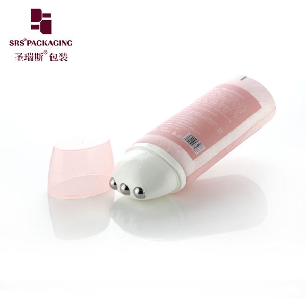 D50mm Pink PE Roller Ball Tube Oval Shape For Neck Wrinkel Massage
