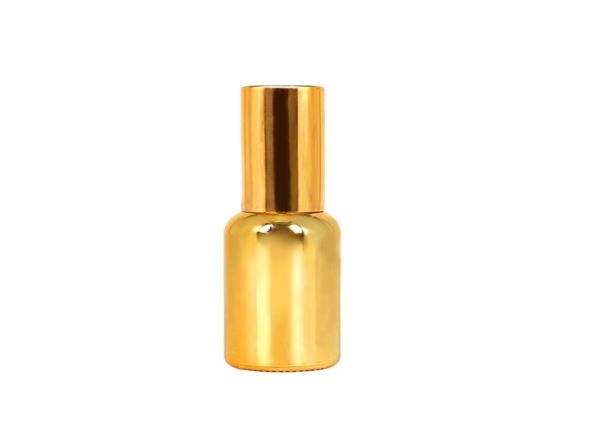 Empty Electroplating Gold Glass Beautiful Perfume Bottles With Sprayer Pump