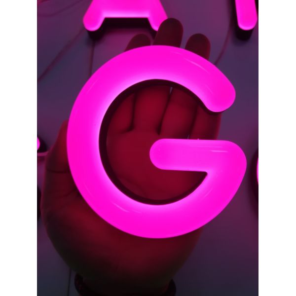 Outdoor LED Neon Channel Letter Signs Yellow / Red 10mm Stroke for Hotels