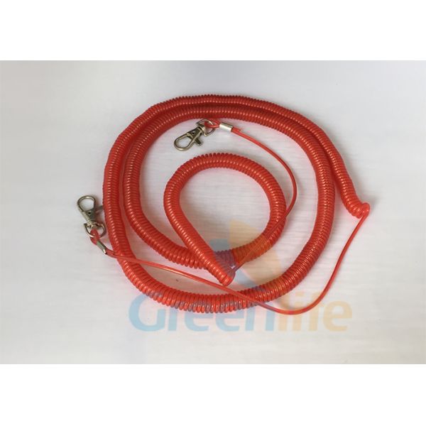 Elastic Fishing Boat Kayak Paddle Leash Red Safety With 2 Quick Release Snaps