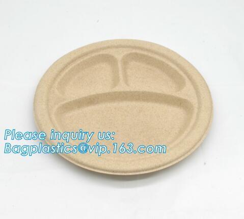 Biodegradable plate food grade green sugarcane bagasse plate,10 sugarcane ecofriendly disposable oval plate bagease pac