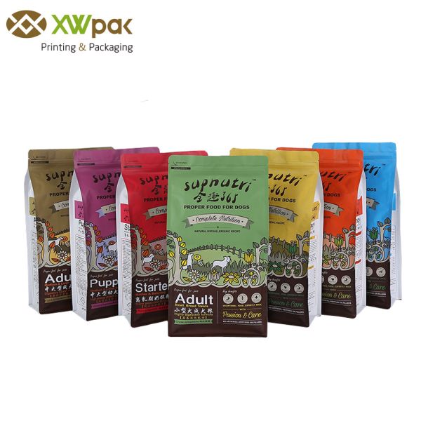 Printed Aluminum Foil Pet Food Packaging Bag Stand Up Plastic Zipper Food Grade