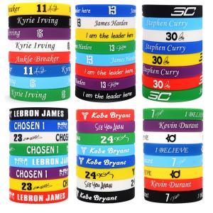 Pulseiras de silicone impressas sob medida Jogos de basquete Star Ball Promoção