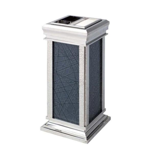 Hotel Elevator Entrance Large Marble Stainless Steel Trash Can Waste Bin Garbage Can Dustbin with Ashtray