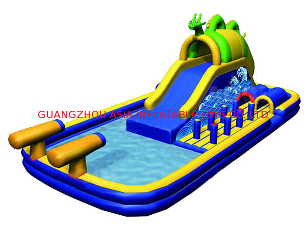 2014 Newest Inflatable Water Park With Caterpillar Tunnel