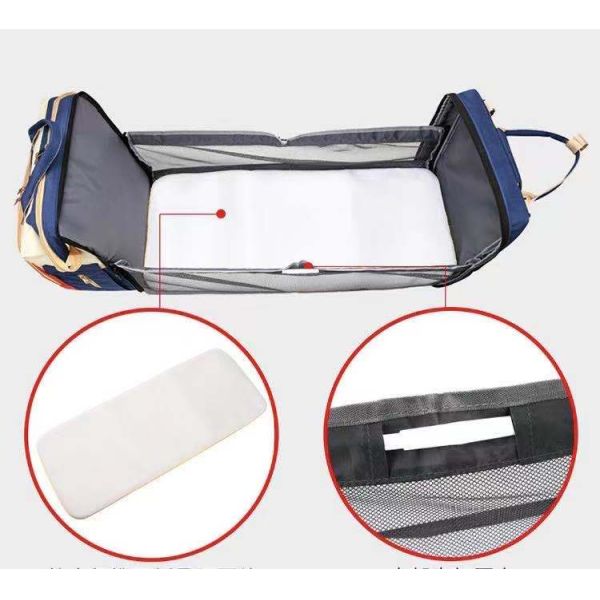 Travel Diaper Backpack Newest Fashionable Style with Waterproof Baby Folding Crib Bed