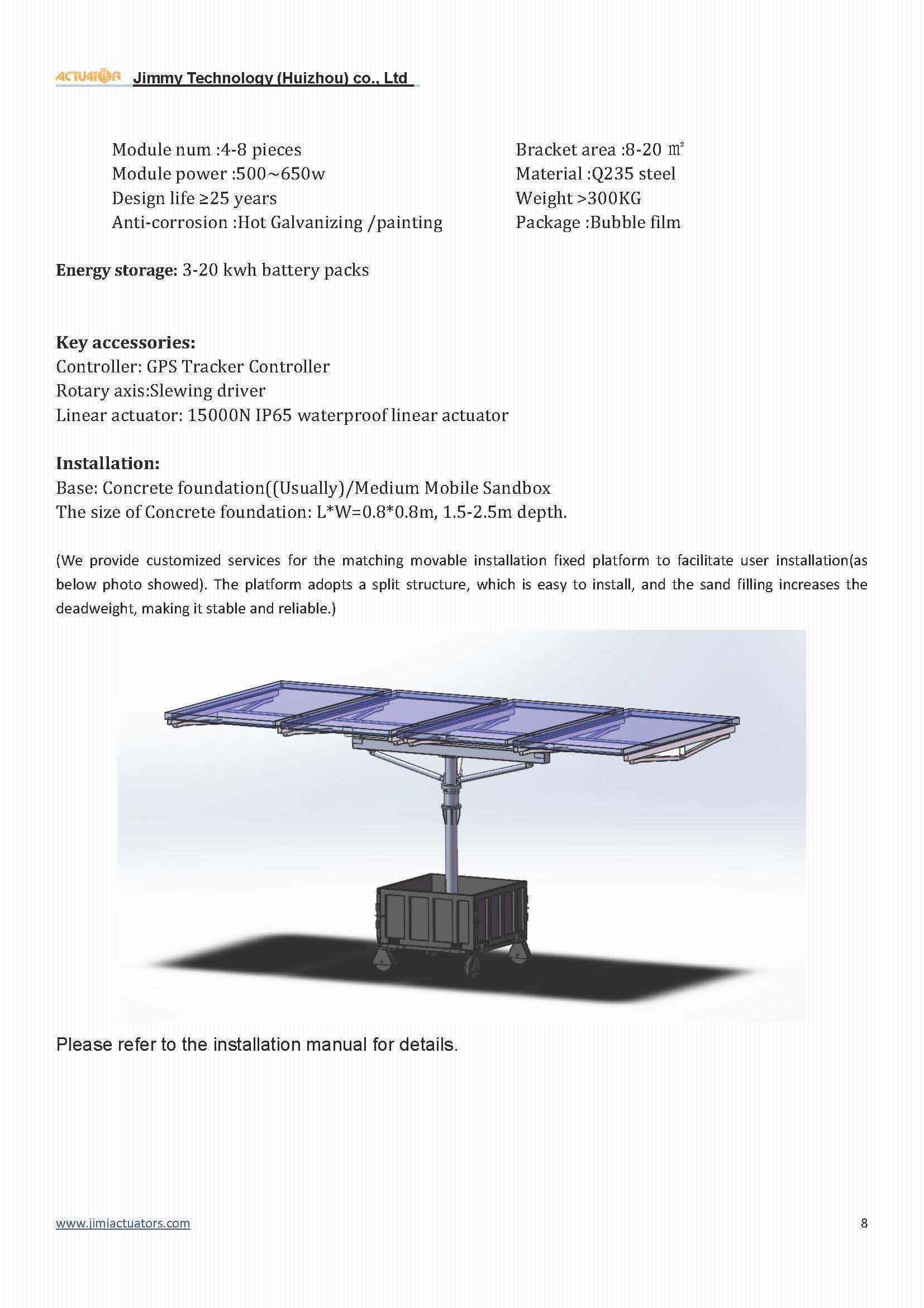 3kw Dual Axis Smart Solar Tracking System Wind Withstand Solar Tracker Ground Mount Solar Panel Tracking Systems