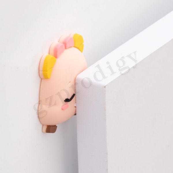 Cartoon Plastic Door Wedge Self Adhesive Wall Mounted Door Stop