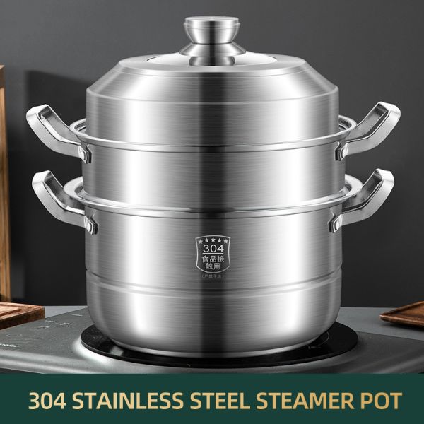 Wholesale TOP Seller 30cm Multipurpose Stock Pot Cookware 18/8 Stainless Steel Steam Cooking Pot With Visual Lid