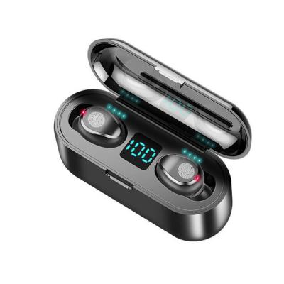  				Wireless Earphone Bluetooth V5.0 F9 Tws Wireless Bluetooth LED Display Headphone (With 2000mAh Power Bank Headset, With Microphone) 	        