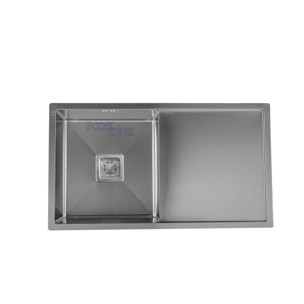 Polished Undermount Kitchen Sink With Drainboard Square Hole