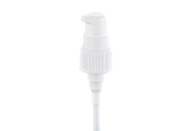 Non Screw 20 410 Treatment Pump / White Ribbed Sided Serum Plastic Pump Dispenser