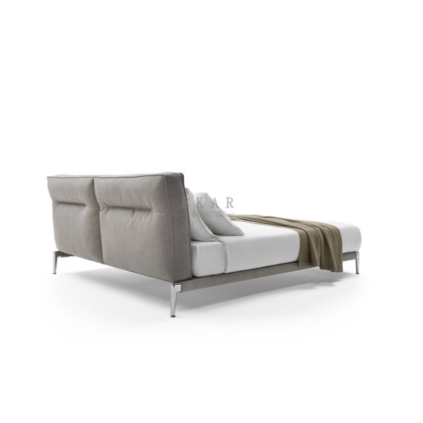 Leather Upholstered Modern Design King Size Bed
