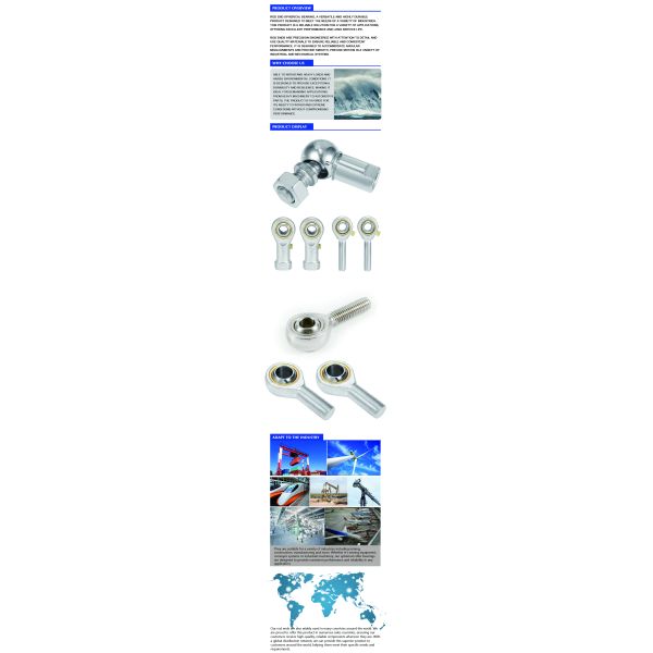 Male Thread Ball Joint Rod End Bearing POS20 with OPEN Seals Type and Spherical Plain