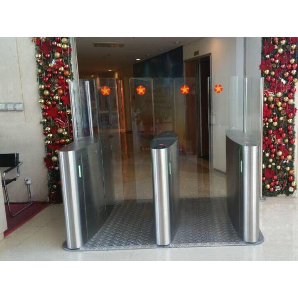Anti Clipping BLDC Motor Acrylic Swing Turnstiles 100W Automatic Pedestrian Turnstile