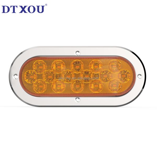 Universal 12/24v 6 Inch 22 Led Oval Tail Lights Stop Brake Led Taillights