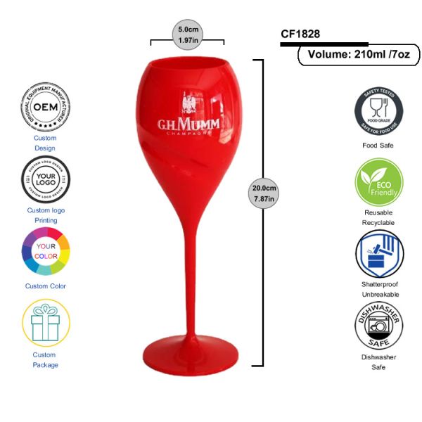 G.H. Mumm Polycarbonate Tulip Champagne Glasses Flutes Limited Edition