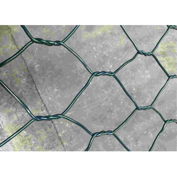 PVC 60mmx80mm шестиугольный покрыл ячеистую сеть Gabion для подпорной стенки