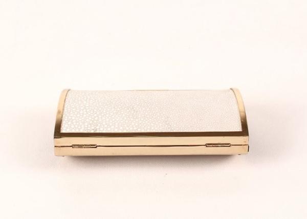 Customized Ivory Ladies Leather Clutch Bags PU Leather With  Metal Chain