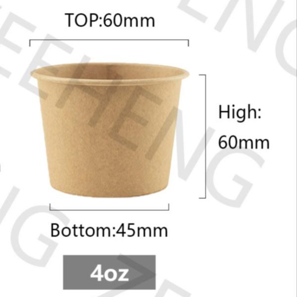 Grade de alimentos 4 oz Pequenas tigelas de papel de molho descartáveis à prova de vazamento