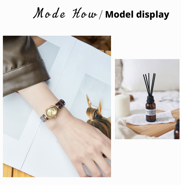 Vintage Women's Dress Watch – Sunburst Gold Dial Black Leather Strap