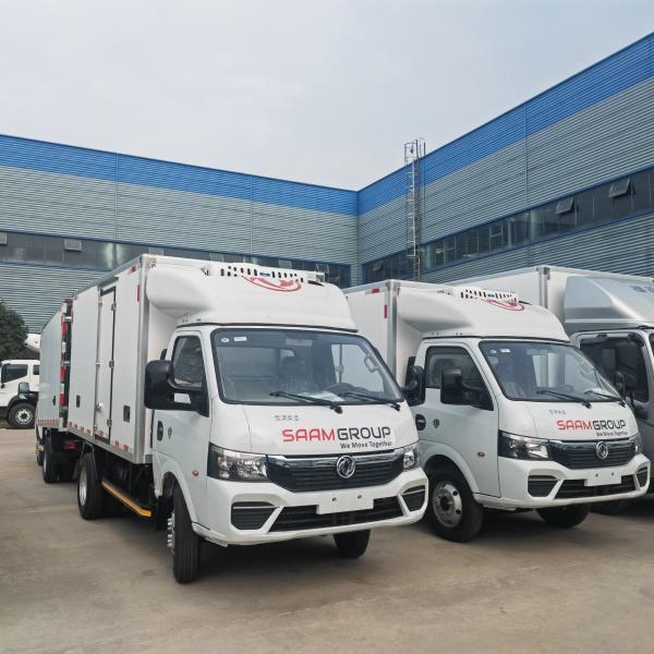 Dongfeng Mini Refrigerated Truck , Fresh Food Freezer Van Truck 5Tons