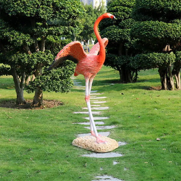 Vivid Realistic Fiberglass Statue Bird Crane Flamingo Sculptures Statues