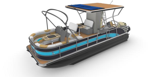 Custom 2 Deck Pontoon Boat 15-19 person Capacity with Aluminum Construction