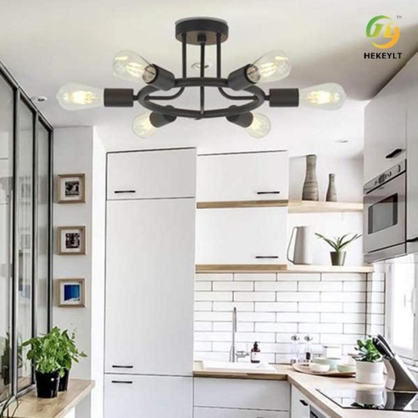 6 Heads Retro Industrial LED Ceiling Light For Living / Dining Room