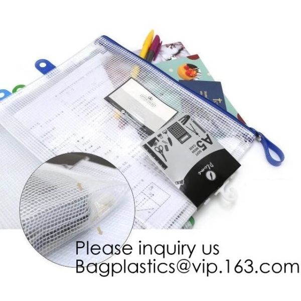 Office Stationery Plastic Pp File Bag A4 Document Pouch B6 Zipper Wholesale File Folder Bag School Stationery Supplies,