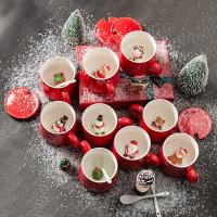Tasses en céramique rouges écologiques, tasses en céramique de Noël avec l'ODM d'OEM de couvercle de cuillère