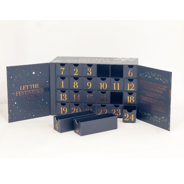 Open Door Magnet Cardboard Paper Gift Box For Cosmetic Jewelry Makeup Advent Calendar