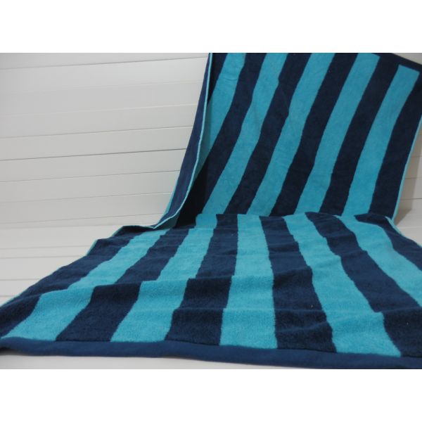 Factory Supply 100% cotton Yarn Dyed Jacquard Heavy Blue Stripe Pool Towel