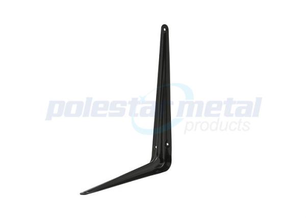125mm Height Black Powder Coated Steel Angle London Shelf Brackets